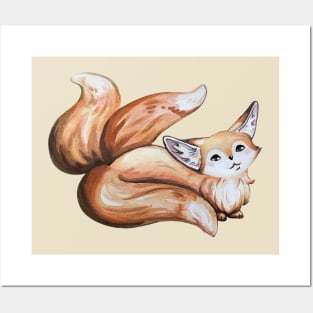 Fennec Fox Kitsune Posters and Art